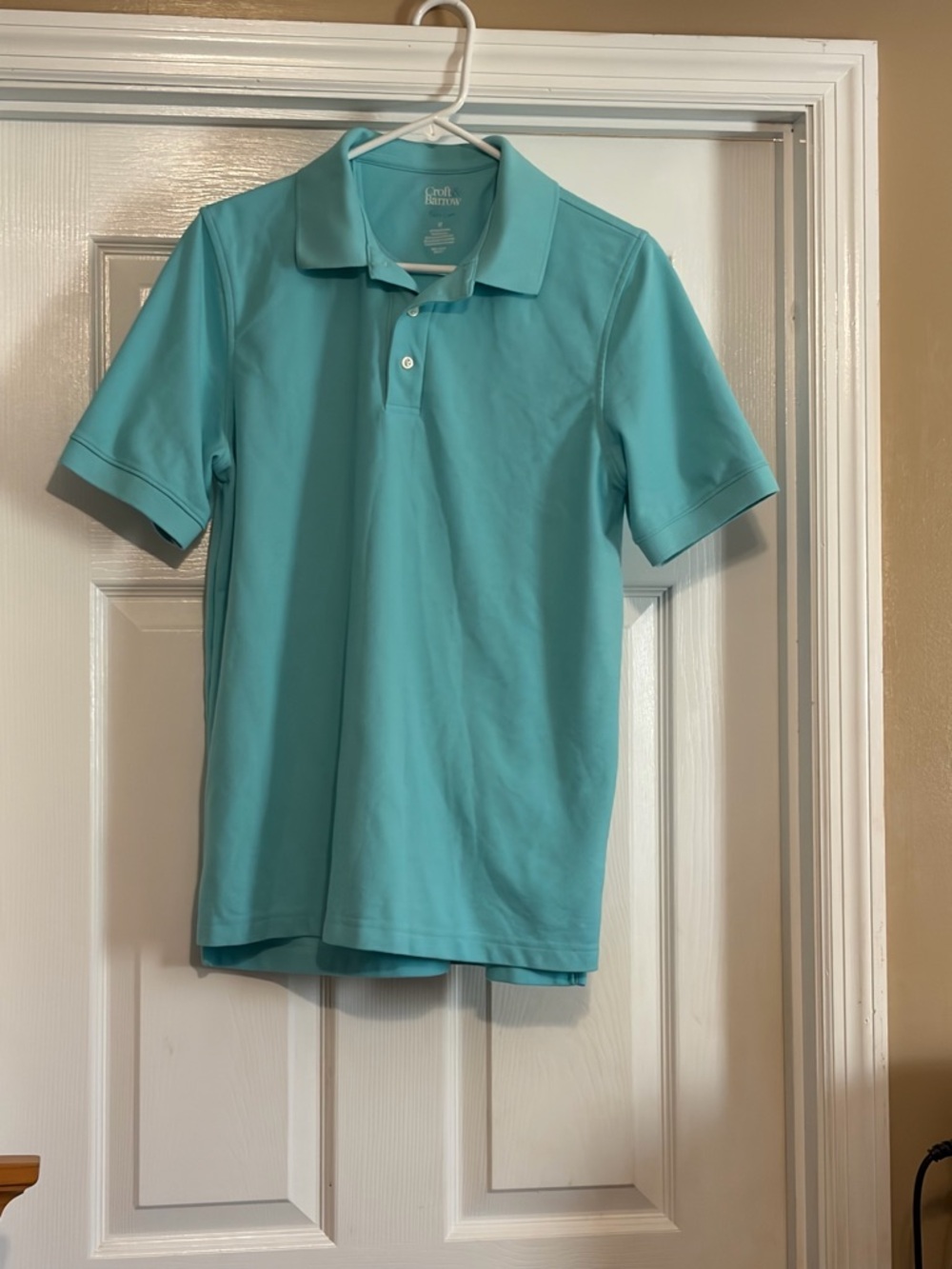 Men's Size Medium Polo Shirt, Collared Shirt, AQUA Mint Green, Croft & Borrow